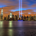 New York City with 911 Tribute Light