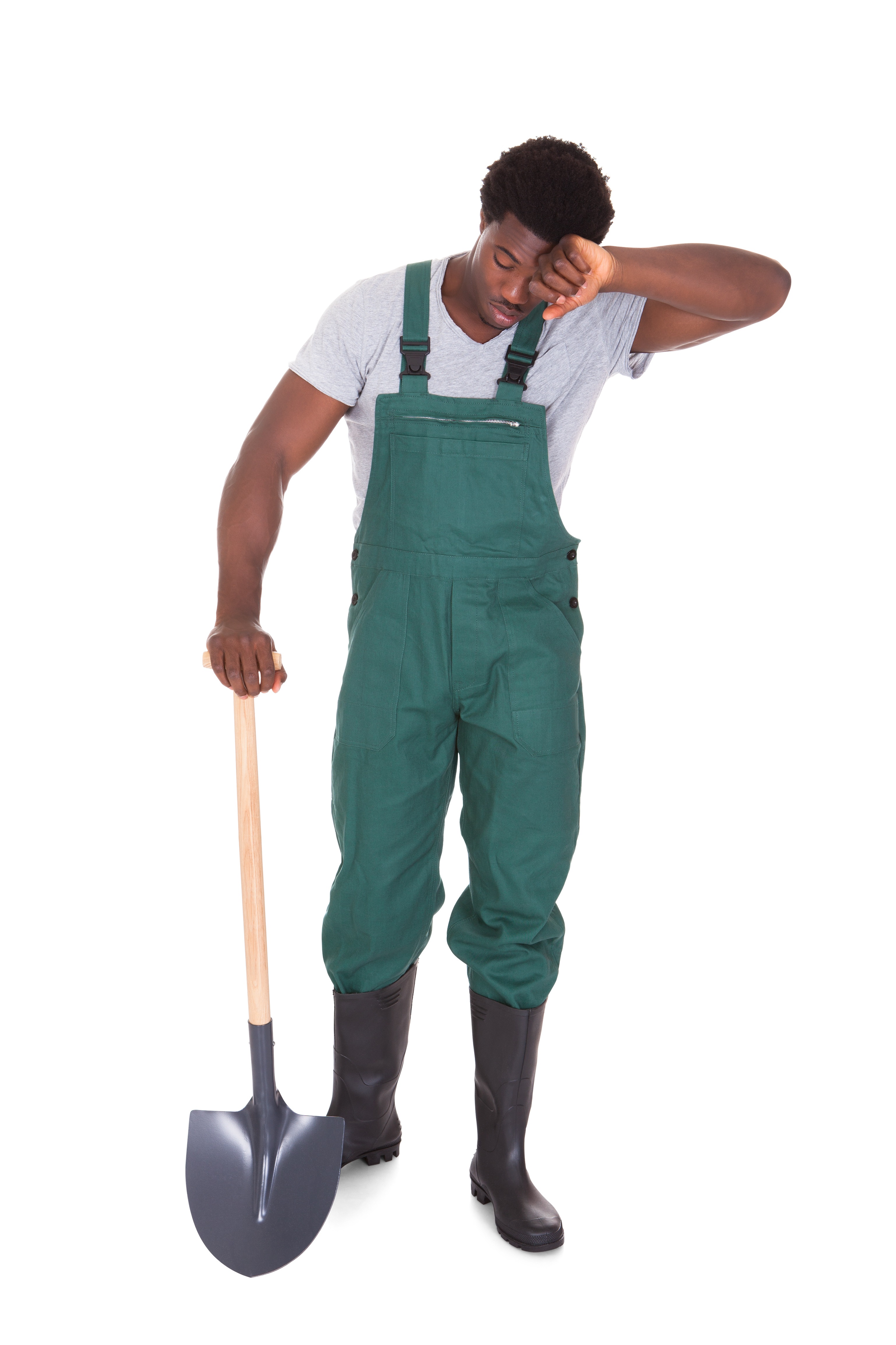 Tired Gardener With Shovel - Jay Harold