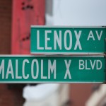 Malcolm X blvd street sign in Harlem New York City
