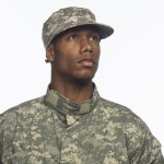 African American military man, horizontal
