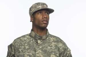 African American military man, horizontal